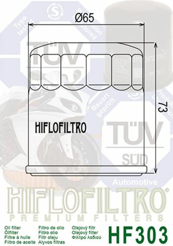 Filtre à Huile Hiflofiltro HF401 - Compatible Kawasaki ZR-7 750 (1999-2000) - 76x56mm - 9