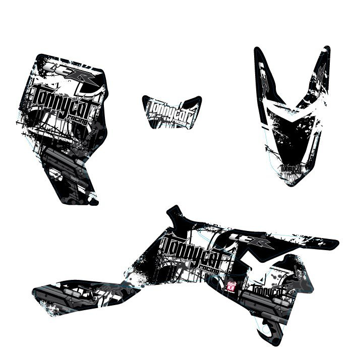 Kit deco TONNYCAT RACING DOOM BLACK and WHITE ed. limité fond noir : LTR450
