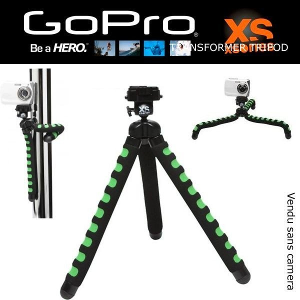 XSORIES Trépied BIG Deluxe Tripod pour GOPRO fluorescent vert