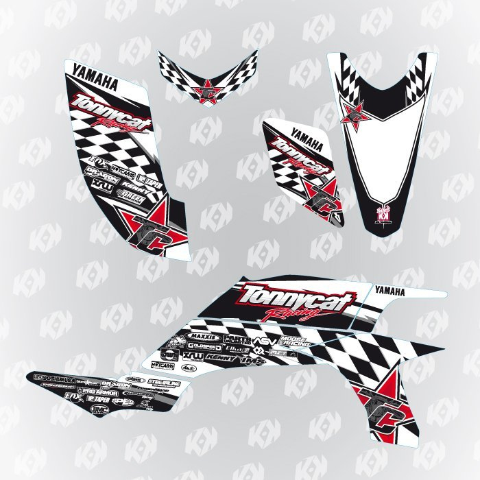 Kit deco NASCAR blanc/noir pour YFZ450