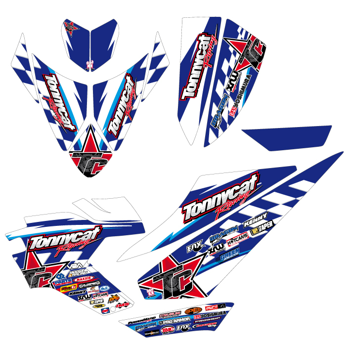 Kit deco TRITON BAJA 300 et 450 NASCAR  bleu et blanc