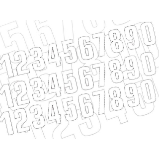 Numéro de course 0 BLACKBIRD 16x7,5cm blanc