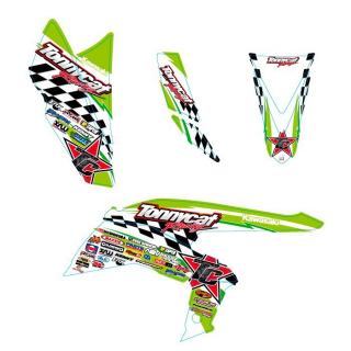 Kit deco TONNYCAT RACING -- NASCAR SERIES BLANC / VERT -- : KFX450