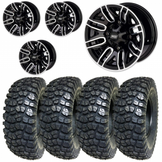 Pack monté 4 JANTES ITP 112X 14X7 / 4X137 et 4 pneus ARISUN