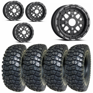 PACK 4 JANTES DWT SECTOR BAJA HD : 14X6 / 4X136 ET 4 PNEUS ARISUN SPECIAL MAVERICK X3