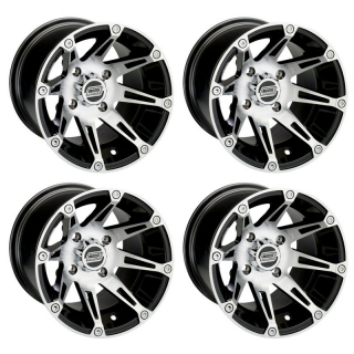 PACK JANTES QUAD MOOSE 387X MACHINED 12X7 4+3 4X136 et 12X8 4+4 4X136