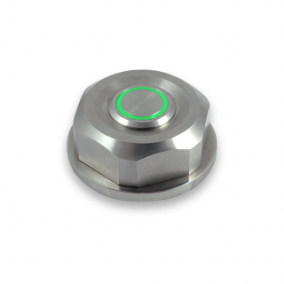 Écrou de colonne de direction avec bouton poussoir LED verte REBELMOTO pour BMW R100 & R80