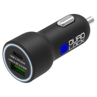 Chargeur allume-cigare QUAD LOCK double USB (C+A) 48W