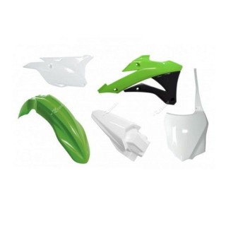 KIT PLASTIQUES KX85 14-15 COULEUR ORIGINE VERT/BLANC