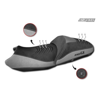 SELLE COMPLETE BMW R 1300 GS - chauffante - réhaussée +20mm - GRIS