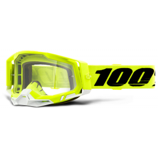 MASQUE 100% RACECRAFT 2 JAUNE FLUO ÉCRAN CLAIR