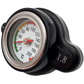 BOUCHON DE RADIATEUR NOIR 1.8 bar + THERMOMETRE