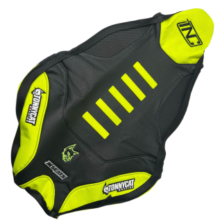 HOUSSE DE SELLE TONNYCAT STRIPES YFZ450-R NOIR/ FLUO