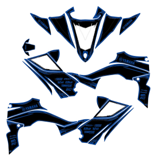 KIT DÉCO ÉDITION POSCA NOIR BLEU MAT POUR YAMAHA YFZ-R 450