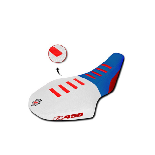 HOUSSE DE SELLE POUR LTR450 BLEU / BLANC / ROUGE