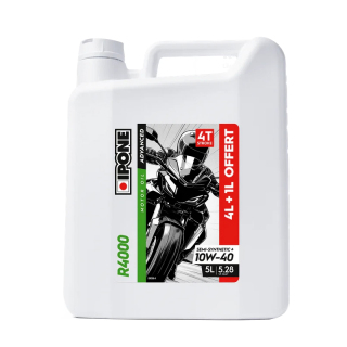 5L D'HUILE MOTEUR IPONE R4000 ADVANCED 10W40 4L + 1L OFFERT
