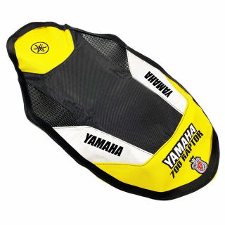 HOUSSE DE SELLE YAMAHA 700 RAPTOR JAUNE / BLANCHE / NOIR