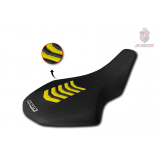 HOUSSE DE SELLE LTR450 NOIR STRIPES JAUNE EN V