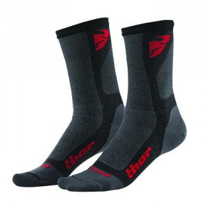 CHAUSSETTES THOR DUAL SPORT ROUGE/CHARCOAL