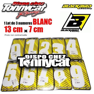 Numero De Course 3 Blanc Blackbird Hauteur 13x7cm vendu par 3