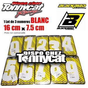 Numero De Course 5 Blanc Blackbird Hauteur 16x7.5cm vendu par 3