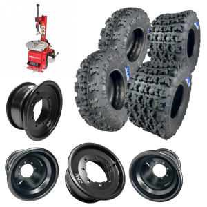 PACK JANTES ET PNEUS TCRACING 9 ET 10 POUCES / DEPORT AVANT 4+1 / 4 PNEUS TONNYCAT XC