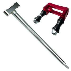 COLONNE DE DIRECTION GOLDSPEED POUR YFZ450 / 700 RAPTOR + PONTET ROUGE SUR SILENT BLOC POUR COLONNE RACING