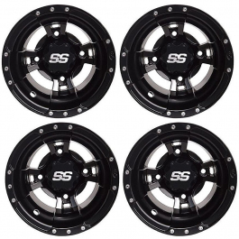 PACK 4 JANTES ITP BLACK EN 10 POUR YAMAHA 250 / 350 / 450 / 660 / 700
