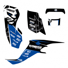 KIT DECO TONNYCAT FLOW POUR LTZ 400 carbu AVANTde 2003 à 2009 noir / bleu