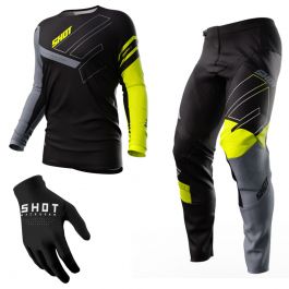 PACK TENUE SHOT CONTACT RUSH JAUNE + GANTS OFFERT